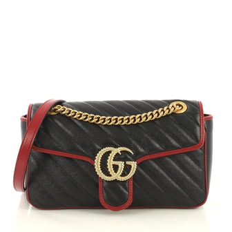 Gucci GG Marmont Flap Bag Matelasse Leather Small Black 430851