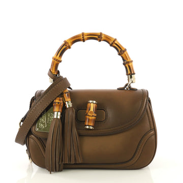 Gucci New Bamboo 1921 Top Handle Bag Leather Medium Brown 430961