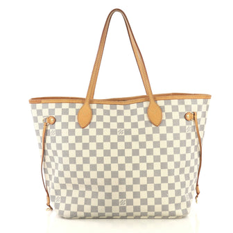 Louis Vuitton Neverfull NM Tote Damier MM White 430975