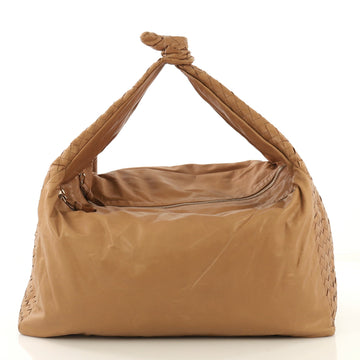 Bottega Veneta Knot Hobo Leather with Intrecciato Detail Large