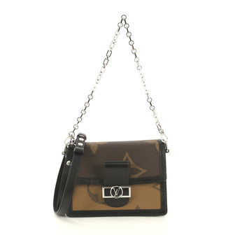 Louis Vuitton Dauphine Shoulder Bag Limited Edition Reverse Monogram Giant  MM Brown 431191