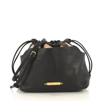 Burberry Model: Little Crush Crossbody Bag Leather and House Check Canvas Black 43126/1