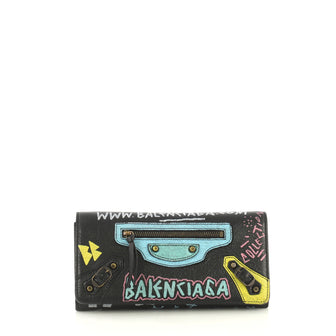  Balenciaga Model: Graffiti Classic Money Flap Wallet Leather Black 43129/2