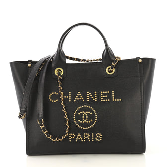 Chanel Deauville Tote Studded Caviar Small 