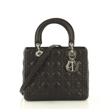 Christian Dior Lady Dior Handbag Cannage Quilt Lambskin Medium