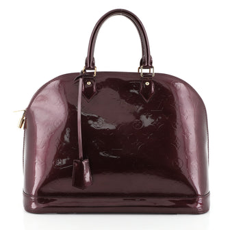 Louis Vuitton Alma Handbag Monogram Vernis GM Red 431511