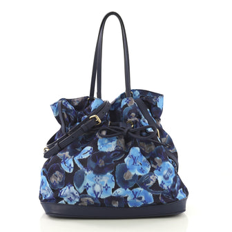 Louis Vuitton Noefull Handbag Ikat Nylon MM Blue 431541