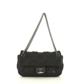 Chanel Walk of Fame Flap Bag Stitched Lambskin Medium Black 431551