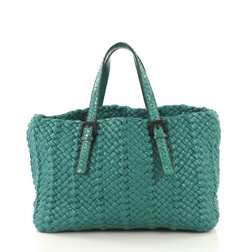 Bottega Veneta Empire Tote Intrecciato Lambskin Vernice with Snakeskin  Green 431672