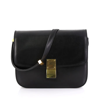 Celine Classic Box Bag Smooth Leather Medium Black 431771