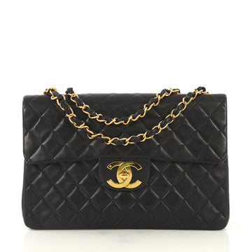 Chanel Vintage Classic Single Flap Bag Quilted Lambskin Maxi