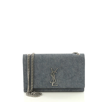 Saint Laurent Classic Monogram Crossbody Bag Denim Medium Blue 431821