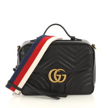 Gucci GG Marmont Zip Around Camera Bag Matelasse Leather Small- 43184/1