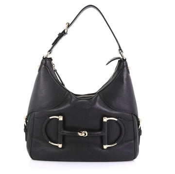 Gucci Web Horsebit Heritage Hobo Leather Medium Black 431942