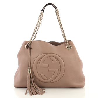 Gucci Soho Chain Strap Shoulder Bag Leather Medium Pink 431945