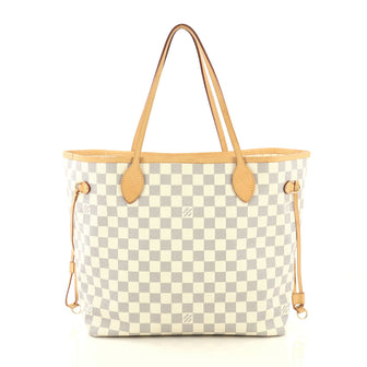 Louis Vuitton Neverfull Tote Damier MM White 432032