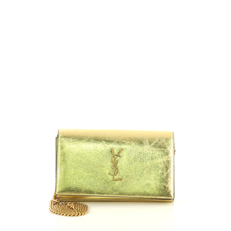 Saint Laurent Classic Monogram Wallet on Chain Leather 
