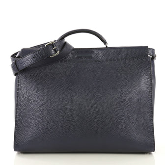 Fendi Monster Selleria Peekaboo Bag Leather XL Blue 4320837