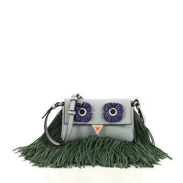 Fendi Monster Baguette Fringe Leather Micro Blue 4320846