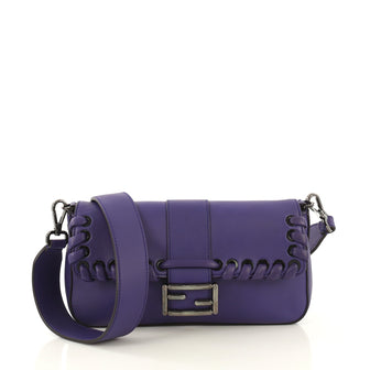 Fendi Baguette Whipstitch Leather Purple 4320847