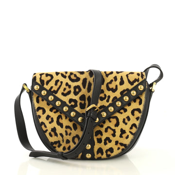 Saint Laurent Y Studs Crossbody Bag Pony Hair with Studded Leather Small