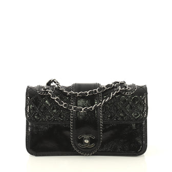 Chanel Madison Flap Bag Quilted Patent Medium Black 432084