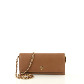 Prada Wallet on Chain Saffiano Leather Brown 4320854