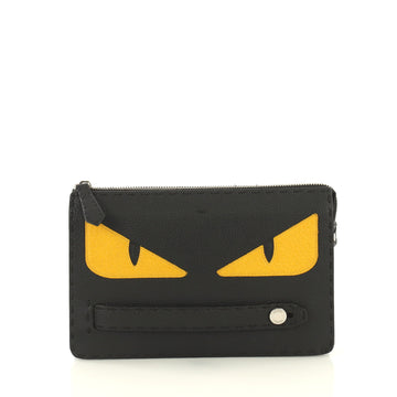 Fendi Monster Clutch Selleria Leather Small Black 4320873