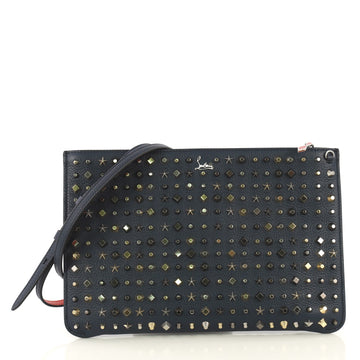 Christian Louboutin Loubiclutch Spiked Leather Blue 4320882