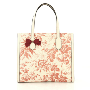 Gucci GG Ribbon Tote Coated Printed Canvas Medium Red 4320885