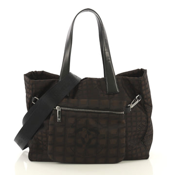 Chanel Convertible Travel Line Tote Nylon Medium Brown 4320889