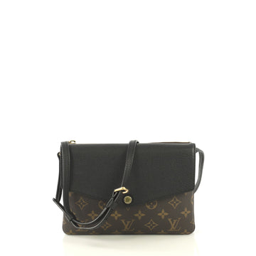 Louis Vuitton Twice Handbag Monogram Canvas Black 432088