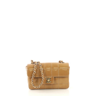 Chanel Chocolate Bar Flap Bag Quilted Patent Small