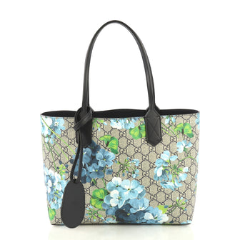 Gucci Reversible Tote Blooms GG Print Leather Small Blue 432251