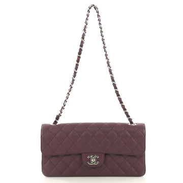 Chanel Classic Single Flap Bag Quilted Caviar East West