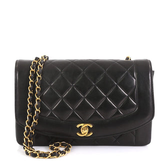 Chanel Vintage Diana Flap Bag Quilted Lambskin Medium Black 4322911