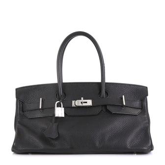 Hermes Birkin JPG Handbag Black Clemence with Palladium Hardware 42 Black 432291