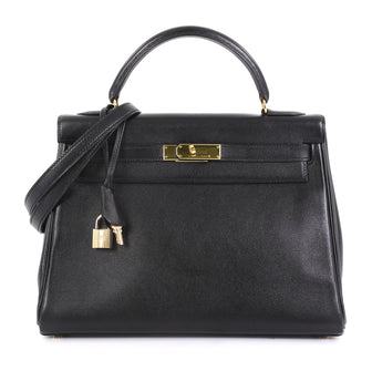 Hermes Kelly Handbag Black Gulliver with Gold Hardware 32 Black 4322921