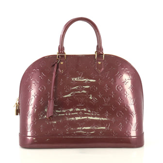Louis Vuitton Alma Handbag Monogram Vernis GM Purple 4322924