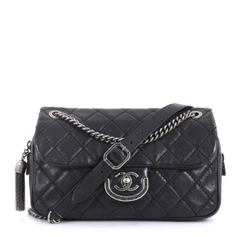 Chanel Paris-Edinburgh Coco Sporran Flap Bag Quilted Calfskin Medium Black 432296