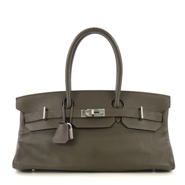 Hermes Birkin JPG Handbag Green Clemence with Palladium Hardware 42 Green 432297