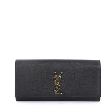 Saint Laurent Classic Monogram Clutch Leather Long Black 432311