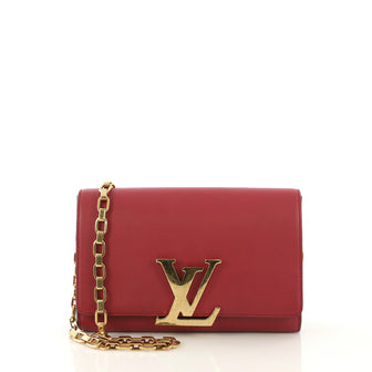 Louis Vuitton Chain Louise Clutch Leather GM Red 432381