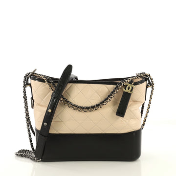 Chanel Gabrielle Hobo Quilted Aged Calfskin Medium Black 432443