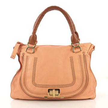 Chloe Marcie Turnlock Satchel Leather Large Pink 432453