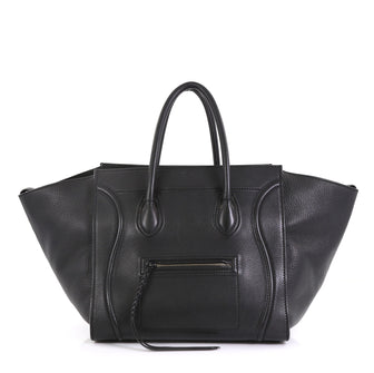 Celine Phantom Bag Grainy Leather Medium Black 432461