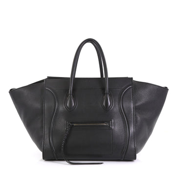 Celine Phantom Bag Grainy Leather Medium Black 432461