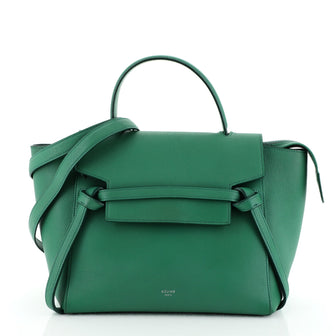 Celine Belt Bag Textured Leather Micro Green 432611