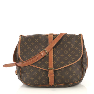 Louis Vuitton Saumur Handbag Monogram Canvas 35