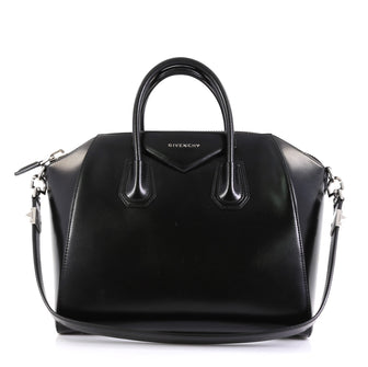 Givenchy Antigona Bag Glazed Leather Medium Black 432785